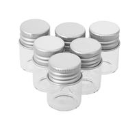 TOKIDNY 20 Frascos de Vidrio Transparente de 5 Ml Tapa de Aluminio Mini Botellas para Almacenamiento y Decoración Botellas Deseos DIY Frascos Reutilizables para Regalos y Perfumes