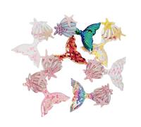 TOKIDNY 28piezas Apliques De Sirena Para Ropa y Accesorios De Cabello Decoraciones Coloridas Para Clips De Pelo y Parches De Tela