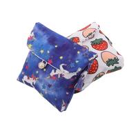 TOKIDNY 2piezas Bolsa De Almacenamiento Menstrual Para Escuela Cute Pouch De Higiene Femenina Estuche Portable Para Toallas Sanitarias Diseño De Fresa y Unicornio
