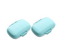 TOKIDNY 2piezas Pastillero De Organizador De Portátil Compartimentos Caja De Almacenamiento De Pp Azul