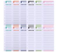 TOKIDNY 40 Hojas de Presupuesto de Papel Offset Doble para Organizar Finanzas Agujeros, Tarjetas de Planificación Convenientes para Billetera y Planificador Mensual Color Color Aleatorio