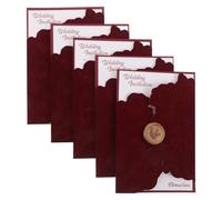 TOKIDNY 5 Juegos Tarjetas de Invitación de Boda Sobres y Sello de Cera, Material Terciopelo y Papel, Tacto Suave, Diseño Elegante para Recepción de Boda y Despedida de Soltera