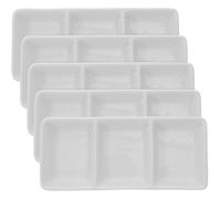 TOKIDNY 5 piezas Platos de Cerámica para Salsas con Rejillas Pequeños Cuencos para Servir Soja y Condimentos Recipientes Multifuncionales para Dips Restaurante y Hogar