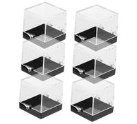TOKIDNY 6 piezas Caja Transparente para Exhibición de Especímenes Minerales Pequeñas Vitrinas Resistentes y Apilables para Colección de Rocas y Joyas Contenedores Claros para Almacenaje y