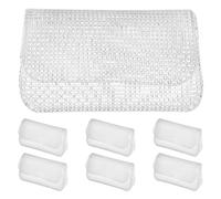 TOKIDNY 7 Láminas de Lona de Plástico Cuadriculada Blanca Tamaño Pequeño Malla para Bordado Crochet y Patchwork Base para Bolsos DIY Lona de Plástico para Manualidades y Punto de