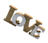 TOKIDNY Adorno de Madera Love Doble Capa y Base Estable para Decoración de Mesa de Boda y Fiestas Románticas, Accesorio para Fotos en Salón, Dormitorio y Oficina