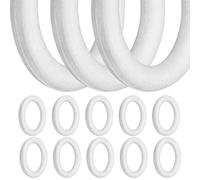 TOKIDNY Anillos Redondos de Espuma Blanco para Manualidades Niña, 10 Piezas, Plantilla Circular para Dibujar y Fomentar Creatividad en Pintura y Adornos