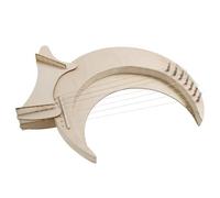 TOKIDNY Arpa de Lira de Madera Cuerdas con Cuerpo Forma de Luna Instrumento Musical para Principiantes Incluye Llave de Afinación y Púas Diseño Portátil y Sonido Brillante