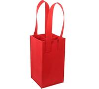 TOKIDNY Bolsa de Vino de Fieltro Roja para 4 Botellas Divisor Extraíble Asa Portátil y Compartimentos Portador Práctico para Obsequio Picnic y Almacenamiento Elegante
