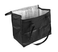 TOKIDNY Bolsa Térmica Reutilizable Asa Larga y Cremallera Bolsa de Compras Aislada de Aluminio para Picnic y Supermercado Térmica Almuerzo Color Negro Adecuado para Conservar Frío y Calor