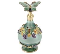 TOKIDNY Botella de Perfume Recargable de Vidrio 23 Ml Color Verde Vintage Estilo Oriente Medio, Frasco Elegante para Aceites Esenciales y Decoración del Hogar
