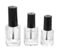 TOKIDNY Botellas con Pincel Interior de Esmalte de Uñas Vacías de Vidrio Transparente de 15ml Diseño Cuadrado, Paquete de 3 Piezas Varios estilos para Manicura DIY y Varios estilos