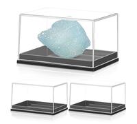 TOKIDNY Caja de Almacenamiento para Exhibición de Muestras Minerales Mini 4 Unidades de Plástico Transparente Diseño Rectangular para Coleccionistas y Exposición