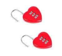 TOKIDNY Candado de Combinación Forma de Corazón para Taquilla y Equipaje, Aleación de Zinc, Fácil de Llevar y Números Legibles, Paquete de 2 Piezas para Uso Diario y Viaje