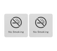 TOKIDNY Carteles de Prohibido Fumar de Aluminio Impresión de Alta Definición y Fácil Instalación para Uso Interior y Exterior, Paquete de 2 Piezas Color Plata