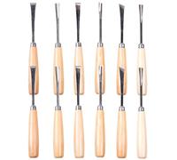 TOKIDNY Cinceles para Carpintería 12 Piezas, Juego de Formones para Tallar Madera Profesional, Acero Endurecido, Uso en Tallado Artístico, Bricolaje y Manualidades Madera