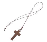 TOKIDNY Collar con Colgante de Cruz de Madera Artesanal con Nudo Ajustable, Diseño Vintage Versátil para Hombres y Mujeres en Diversas Ocasiones