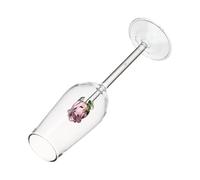 TOKIDNY Copa de Cristal Rosa Europea para Vino Tinto Copa de Vino de Cristal Base Estable Antideslizante para Bar y Uso Casero 1 Unidad