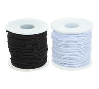 TOKIDNY Cordón Elástico para Abalorios de Joyería 1.5mm 2 Rollos 40m Cuerda de Poliéster para Hacer Pulseras y Collares DIY