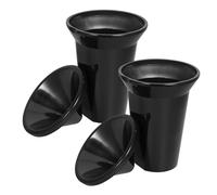 TOKIDNY Cubos para Escupidera de Vino Negro Pequeño 2 Piezas con Tapa Extraíble Plástico Ligero Resistente para Cata Bar y Eventos Reutilizables y Fáciles de Limpiar 164 X 127 X