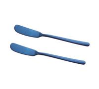 TOKIDNY Cuchillo para Mantequilla y Queso de Acero Inoxidable 304 Set 2 Piezas Azul Real Cortador Multiusos para Untar Mermeladas Crema y Sándwiches Utensilio Profesional para Cocina