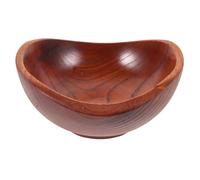 TOKIDNY Cuenco de Madera Marrón para Snacks y Pastas Forma de Lingote, Resistente al Desgaste y Multipropósito para Ensaladas de Frutas y Aperitivos