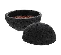 TOKIDNY Cuenco para Fumar Esférico de Piedra Volcánica 125 CM Diseño Meteorito Hueco Recipiente Decorativo para Cocina Molecular Servir Sushi Aperitivos y Postres