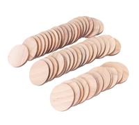 TOKIDNY Discos Redondos de Madera sin Terminar 50 Piezas, Diámetro 5 Cm y Grosor 5 Mm, para Manualidades Diy, Adornos Naturales y Aprendizaje Educativo en Matemáticas