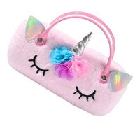 TOKIDNY Estuche de Felpa Rosa Unicornio para Gafas para Niñas