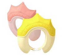 TOKIDNY Gorro de Baño de Silicona Ajustable para Bebés y Pequeños Visera Protección para Oídos Colores Coral y Amarillo Adecuado para Ducha y Lavado de Cabello Infantil