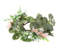 TOKIDNY Guirnalda con de Eucalipto Verde de Flores Artificiales Material de Seda y PE, sin Necesidad de Riego Decoloración para de Puerta y Porche