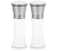 TOKIDNY Juego de 2 Molinillos de Pimienta y Sal Marina de Vidrio Manual Molienda Gruesa Ajustable para Uso en Cocina y Casa Duraderos y Prácticos