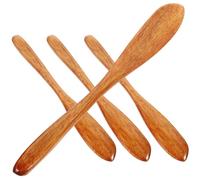 TOKIDNY Juego de 4 Cuchillos de Mantequilla de Madera para Untar Mermelada y Cortar Quesos, Utensilios de Cocina para Uso en Hogar y Panaderías