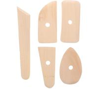 TOKIDNY Juego de 5 Herramientas de Modelado para Arcilla de Madera, Kit de Raspadores y Talladores para Esculpir Cerámica, Herramienta para Moldear y Cortar Arcilla Polimérica, Uso