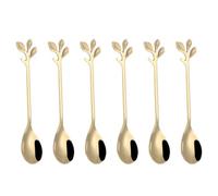 TOKIDNY Juego de 6 Cucharas de Acero Inoxidable con Diseño Original en Forma de Dorados, Ideales para Postres y Fiesta Verano Hogar