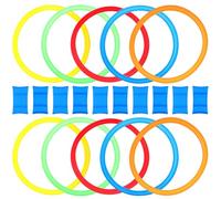 TOKIDNY Juego de Aros para 28 CM 10 Piezas de PE Ecológico Aros de Colores para Exteriores E Interiores Juguetes Interactivos para Coordinación Ojo-Mano y Juegos al Aire Libre