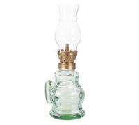 TOKIDNY Lámpara de Queroseno Vintage de Vidrio para Interiores Lámpara de Aceite Retro Pequeña Luz Ambiental para Camping y Decoración del Hogar 1 Pieza Blanca