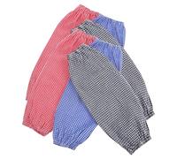 TOKIDNY Mangas Protectoras de Algodón 3 Pares Cubrebrazos Resistentes al Aceite Protección Solar Ligera y Holgada para Cocina Limpieza y Trabajo al Aire Libre Colores Negro Azul y