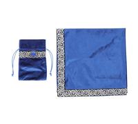 TOKIDNY Mantel de Tela Suave Azul 66x66 Cm con Borde Dorado y Bolsa, Resistente y Conveniente para Aficionados la Astrología y Psicólogos
