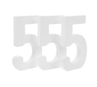 TOKIDNY Números de Madera Blanca sin Terminar para Decoración 3 Piezas Tamaño Mediano Ideales para Manualidades Letreros de Pared y Decoración de Fiestas Acabado Liso Pintar