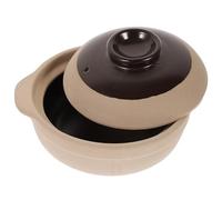 TOKIDNY Olla de Barro sin Esmalte para Cocinar Guisos y Sopas Resistente al Fuego y Altas Temperaturas con Doble Asa Ergonómica para Uso Doméstico y Restaurante