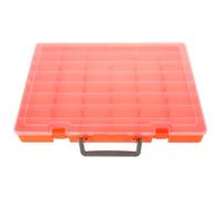 TOKIDNY Organizador Portátil y Diseño Desmontable de Caja de Aparejos Transparente de 48 Compartimentos con Divisores, Material Pp Naranja, Cierre Seguro para Uso Diario Hogar