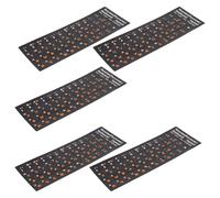 TOKIDNY Pegatinas para Teclado Ruso de 5 Hojas Letras Naranjas sobre Fondo Negro Mate Resistentes Decoloración Compatibles Portátiles y Ordenadores Accesorio para Aprender y