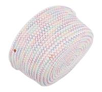 TOKIDNY Pequeña Cesta de Almacenamiento Tejida con Cuerda de Algodón para Organizar Llaves y Juguetes en Escritorio con Diseño Nórdico y Acabado Decorativo Blanco