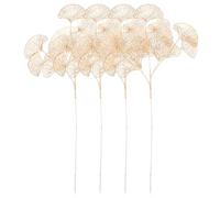 TOKIDNY Ramas Artificiales de Ginkgo Dorado 4 Piezas Hojas Falsas Realistas para Decoración de Jarrones y Centros de Mesa Tallos Decorativos para Bodas y Hogar Accesorio sin