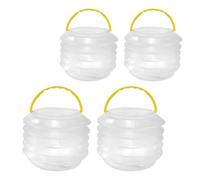 TOKIDNY Recipiente para Agua de Pintura Plegable 4 Piezas, Cubo Transparente Portátil Asas para Limpieza de Pinceles, Adecuado para Acuarela y Pintura al Óleo Color Aleatorio