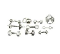 TOKIDNY Varios estilos Juego de 20 Colgantes de Aleación Retro en Plata Antigua Diseño de Barra de Mancuernas y Estilo Vintage para Accesorios de Joyería DIY Varios estilos