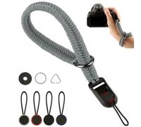 TOKIISHE Correa de mano para cámara con 4 cierres rápidos, correa de liberación rápida, correa de cámara ajustable para diferentes muñecas, ultraligera, cuerda de paracord para SLR DSLR, gris, Talla