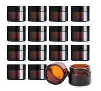 ToKinCen 16 Frascos de Vidrio con Tapa, Botellitas Pequeñas para Rellenar, Botes Vacíos de 20 ml, Transparentes, de Cristal, para Cosméticos, Cremas, Polvos, Loción, Minivelas, Bálsamo Labial