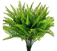 ToKinCen 6 plantas artificiales de helecho sintético para exteriores, plantas falsas de helecho Boston, arbustos, arbustos, cestas de patio, macetas colgantes de jardín, decoración interior y exterior